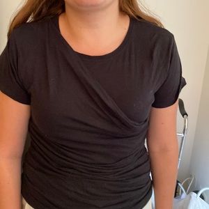 Theory black draped tshirt